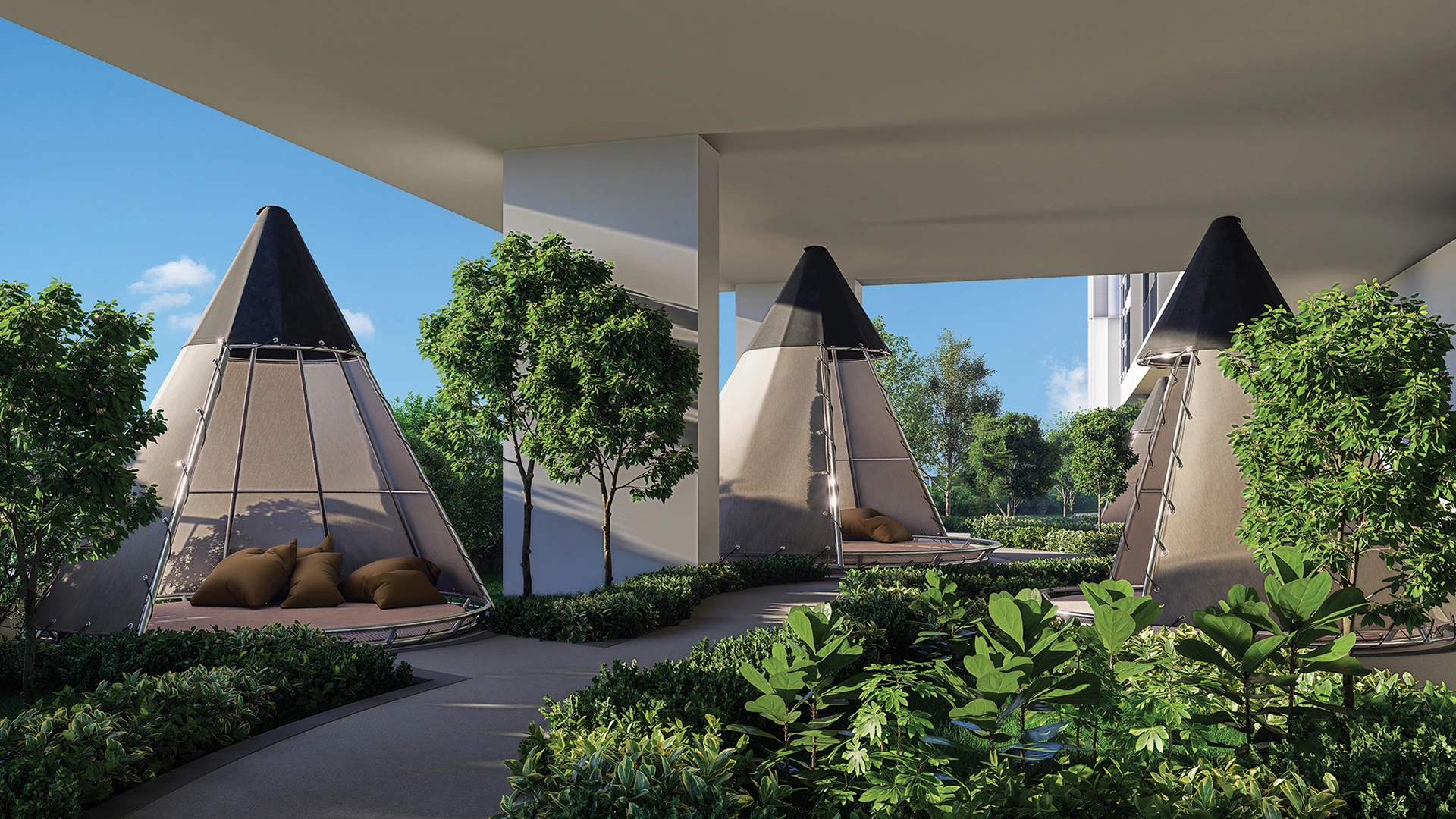 Artist impression of Private Resting Zone at ARRA Residences