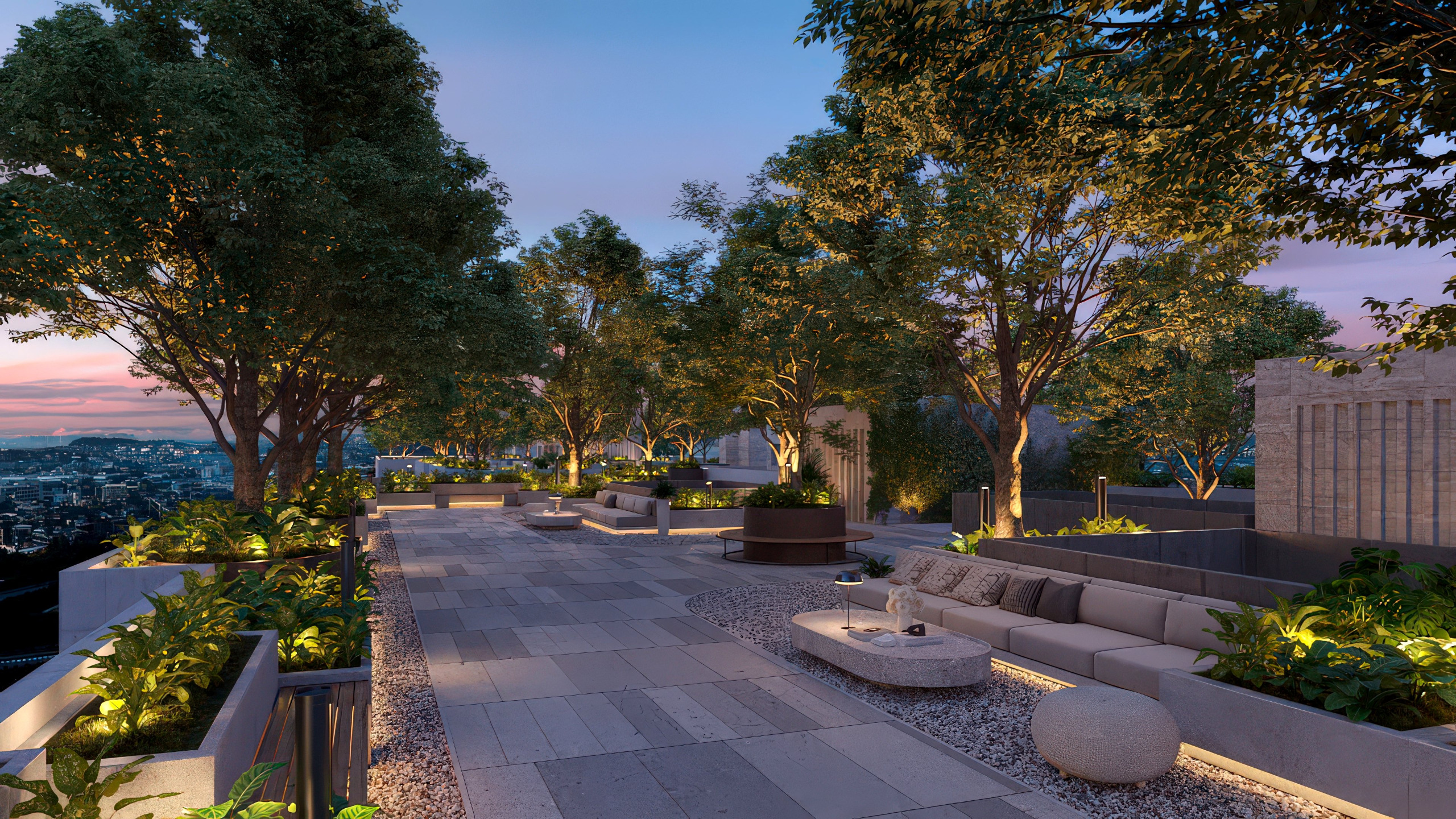 Artist impression of Moonlight Sky Garden at ARRA Residences